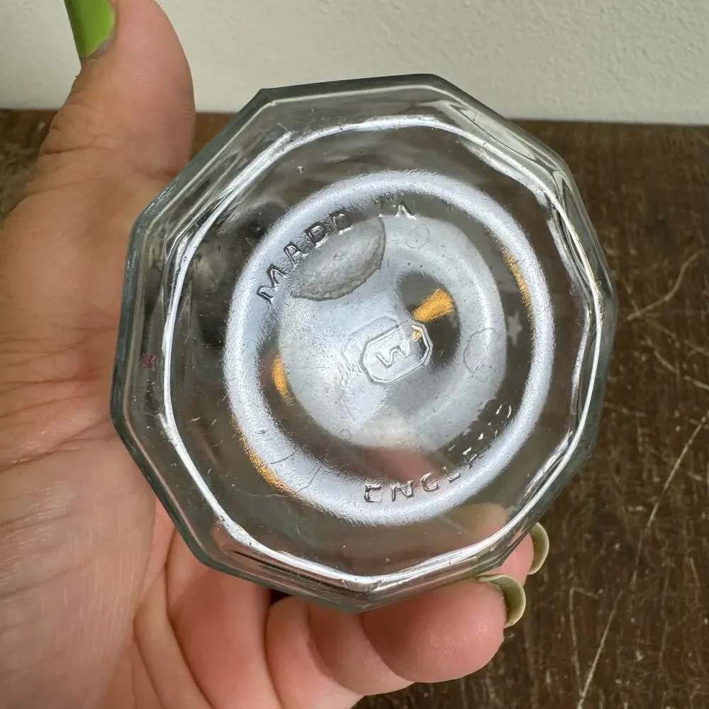 Wood Brothers England Clear Glass Jar‎ Liberty Eagle SINGLE salt pepper shaker